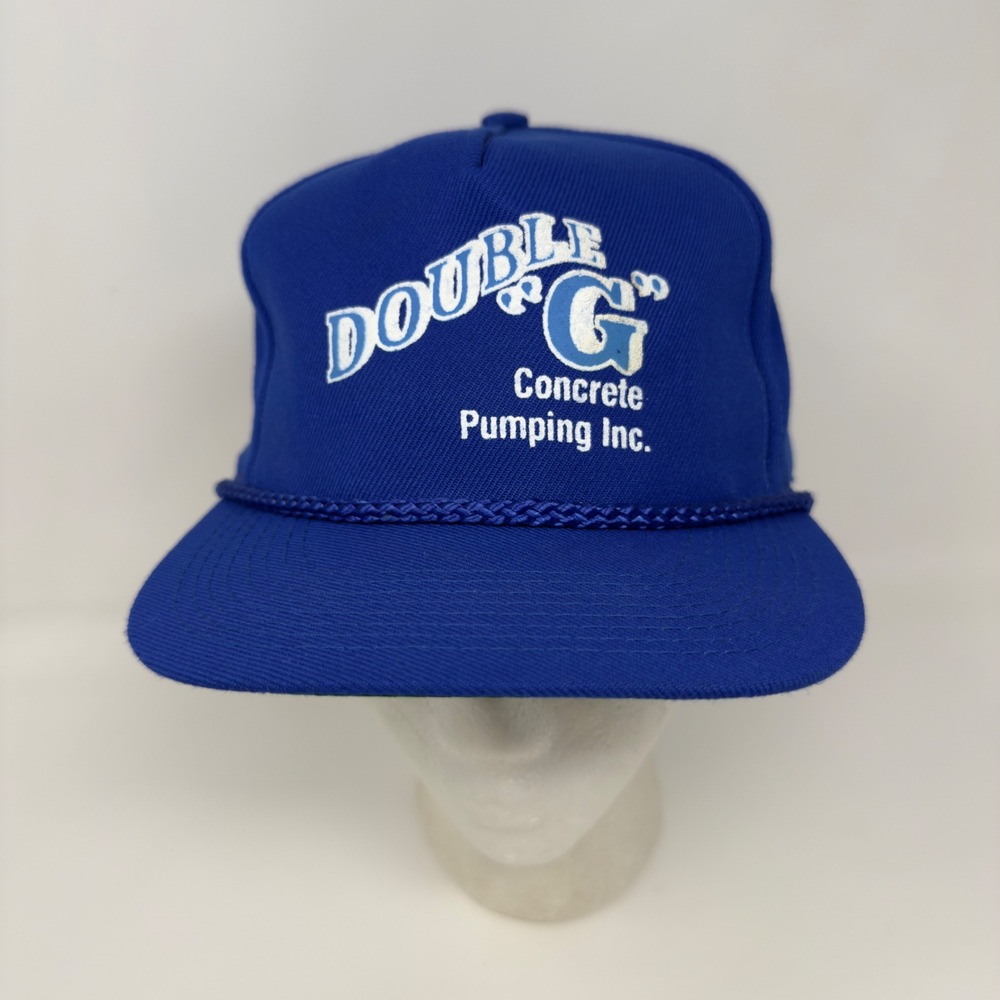 Vintage Otto Cap Blue Double G Concrete Pumping Snapback Rope Hat Mens OSFA